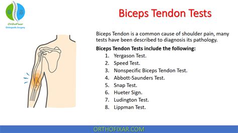 pain in biceps tendonitis test